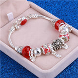 Gelang Wanita Pink Crystal Charm Bracelets & Bangles - Cantik Menawan